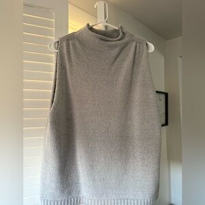 Gray Sleeveless Mock Neck Top